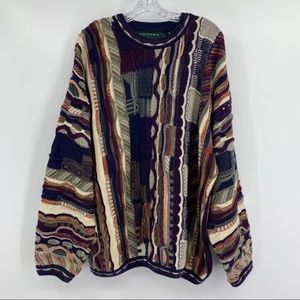 Tundra Canada Vtg 3D Knit Multicolor Coogi Sweater